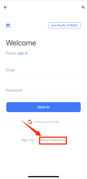 reset password, redfinger cloud phone